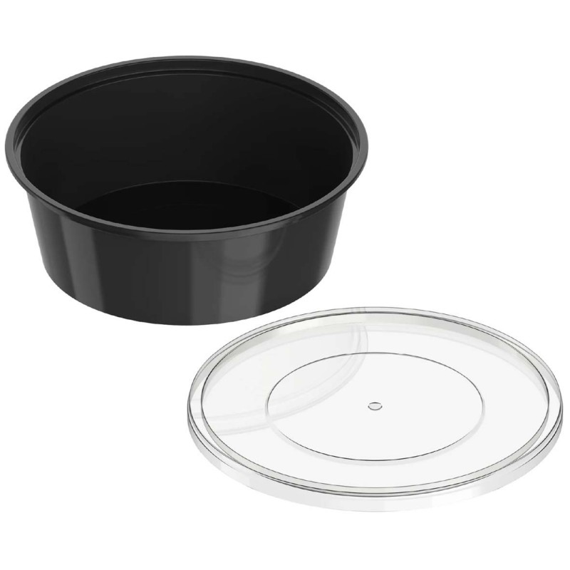 علبة ميكرويف اسود مدور MCR008 500ML