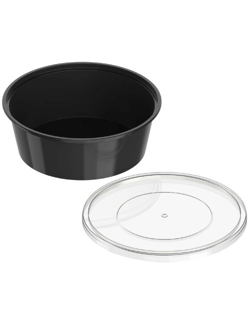 MCR008 MICROWAVE ROUND BLACK BOWL 500ML