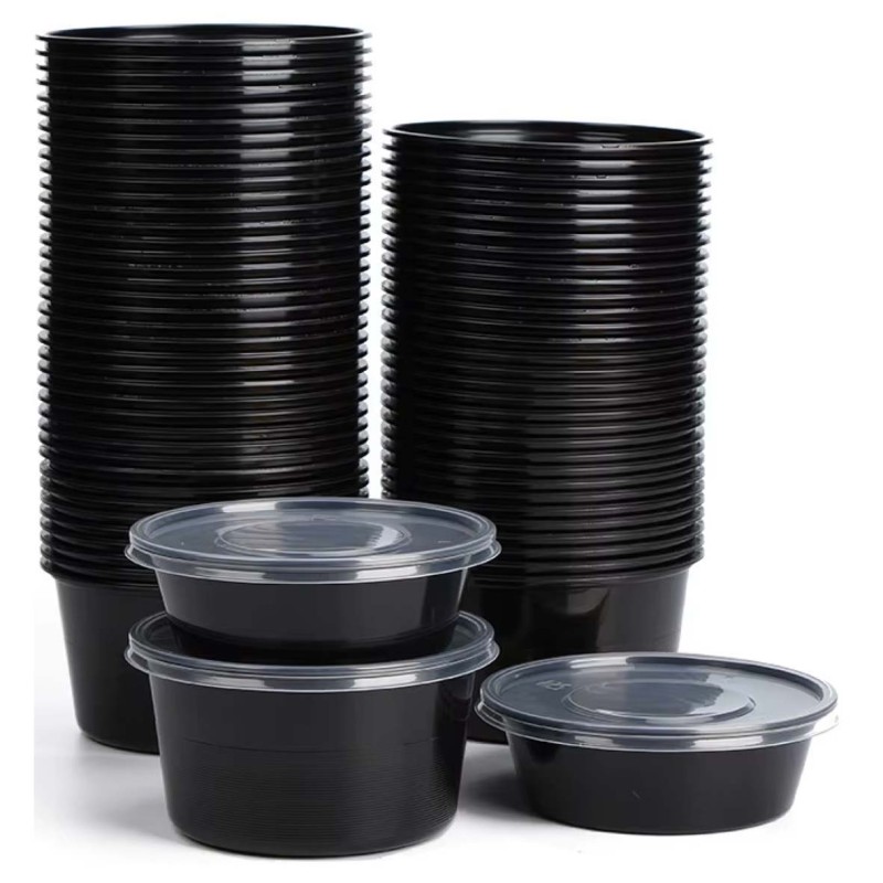 علبة ميكرويف اسود مدور MCR008 500ML