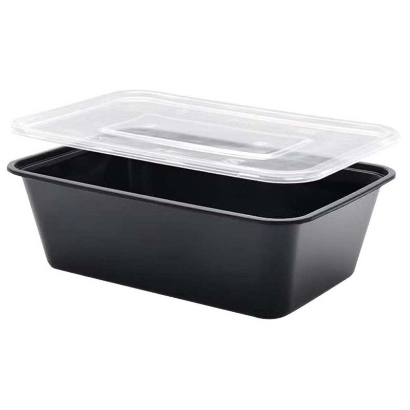 MCB004 MICROWAVE RACTANGULAR BLACK BOWL 1000ML