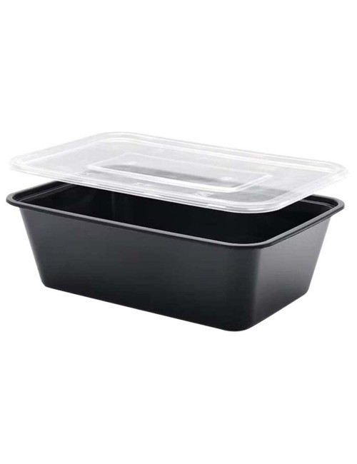 علبة ميكرويف اسود مستطيل MCB004 1000ML