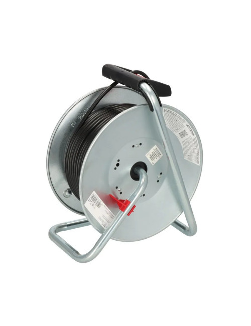 INDUSTRIAL STEEL CABLE REEL 13 AMP x 4 SOCKETS x 25 MTR