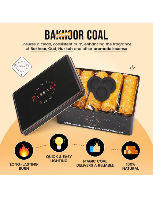 Passage Quick Lighting Charcoal Briquets Box 100 PCS