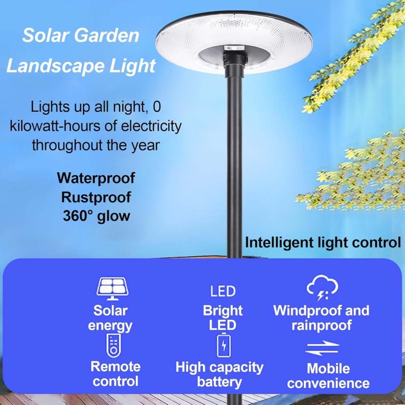 SOL-UFO300W-W/Y كشاف رحلات طاقة شمسية مدور استاند ريموت