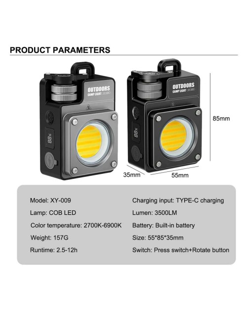 XY-009 CAMPING LAMP MULTICOLOUR TEMPERATURE REGULATION