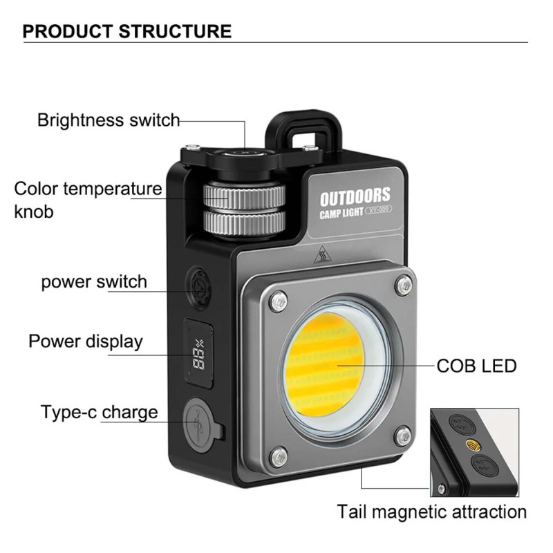 XY-009 CAMPING LAMP MULTICOLOUR TEMPERATURE REGULATION