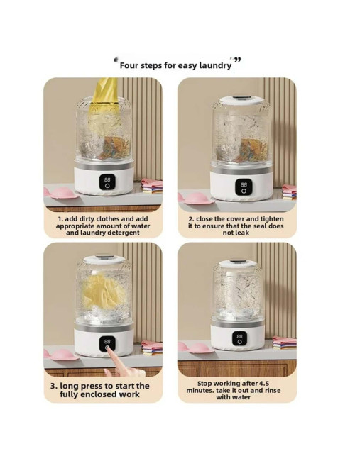 BJ-667 WIRELESS CHARGING MINI WASHING MACHINE