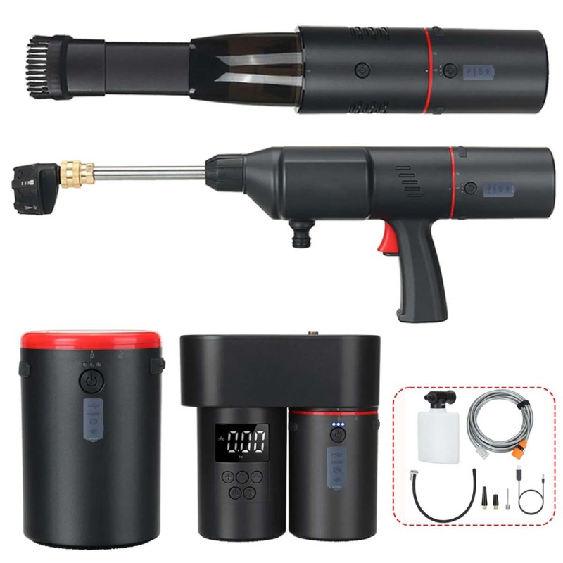 BY-CQB01 AUTO SMART KIT ( CAR WASHER+VACUUM+TIER INFLATOR PUMP+POWER BANK