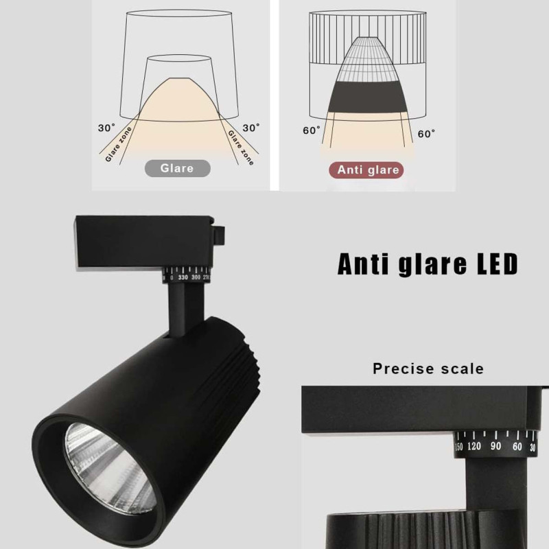 BLACK TRACK WHITE LED LIGHT BRIGHT 50W/6500K H TYPE