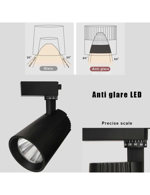 BLACK TRACK WHITE LED LIGHT BRIGHT 50W/6500K H TYPE