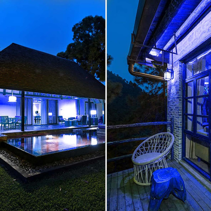 E27 ROUND LED BULB 9W BLUE