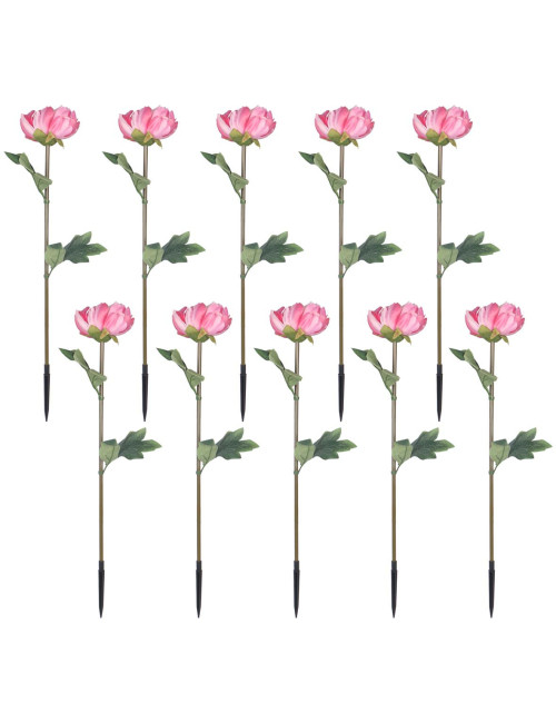 10PCS ARTIFICIAL PEONY FLOWER LED LAMP GARDEN