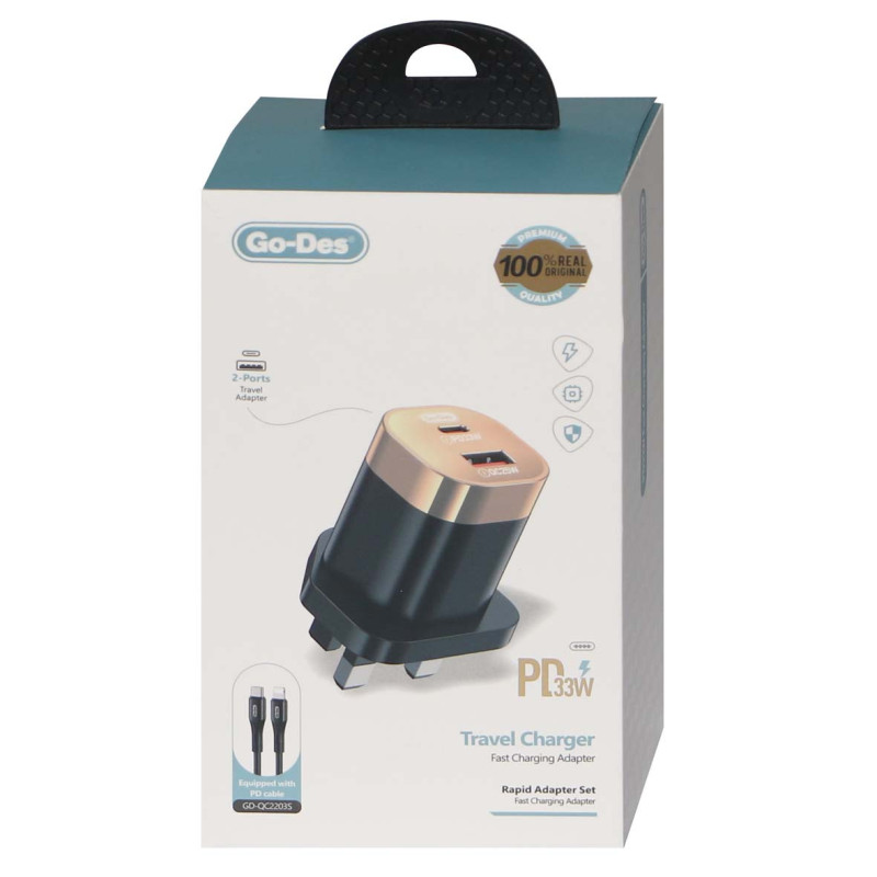 GD-B663 UNIVERSAL TRAVEL CHARGER PD+QC3.0