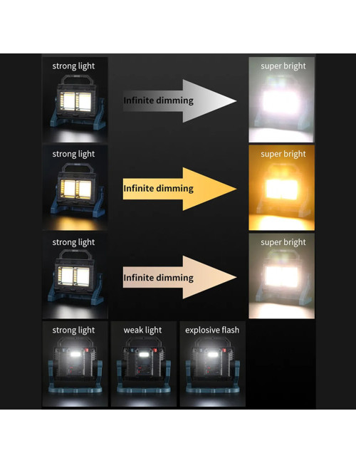 W8103A COB MULTIFUNTIONAL WORK COB LIGHT WHITE AND YELLOW