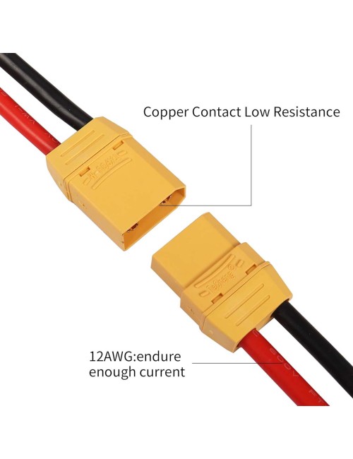 XT90 BATTERY M/F CONNECTOR PLUG WITH SILICON 14 AWG WIRE FOR 7.4V