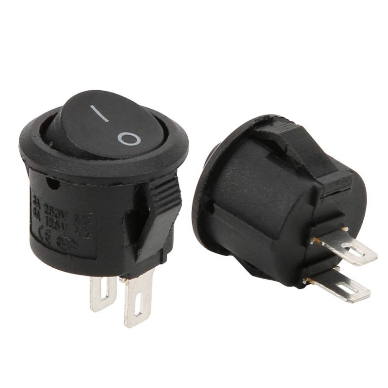MACHINE SWITCH ROUND BLACK 2 PIN