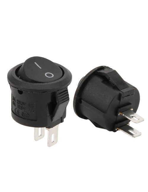 MACHINE SWITCH ROUND BLACK 2 PIN