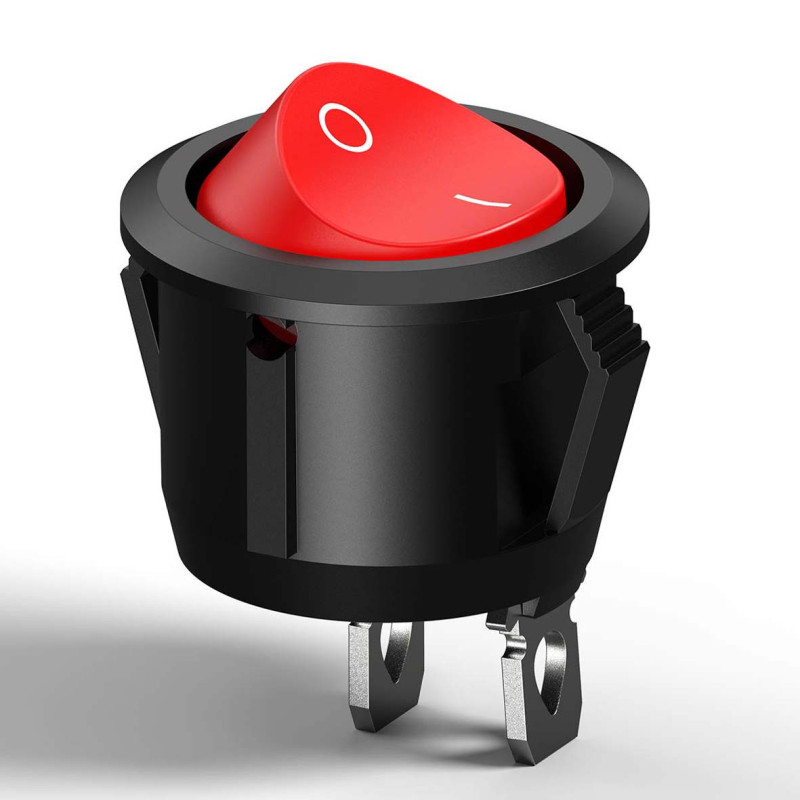 MACHINE SWITCH ROUND RED WITH WIRE ON/OFF 2 PIN 3A