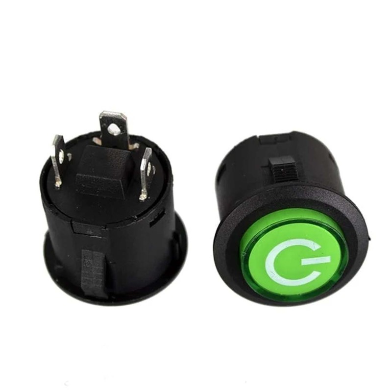 12V AC10A/DC20A GREEN سويتش ماكينة دايرة اخضر 3 طرف