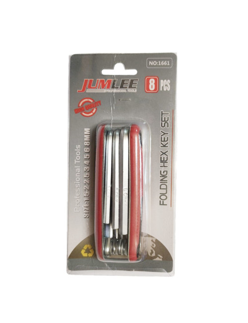 JUMLEE 1875/1661 FOLDING ALLEN KEY HEX 8 PCS/SET