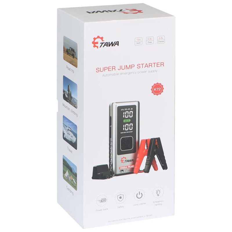K72 24000mAH اشتراك سيارة مع شاحن