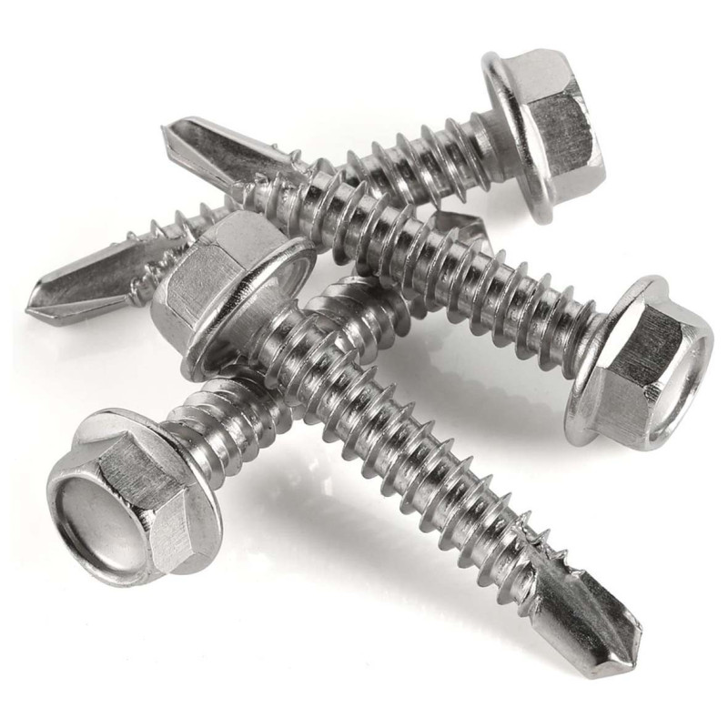 INDENT HEX WASHER SELF DRILLING SCREW SMALL HEAD 3/4" x 8