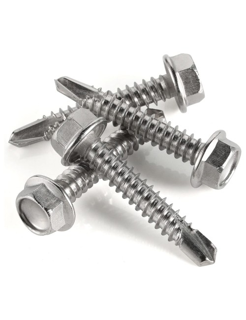 INDENT HEX WASHER SELF DRILLING SCREW SMALL HEAD 2" x 10