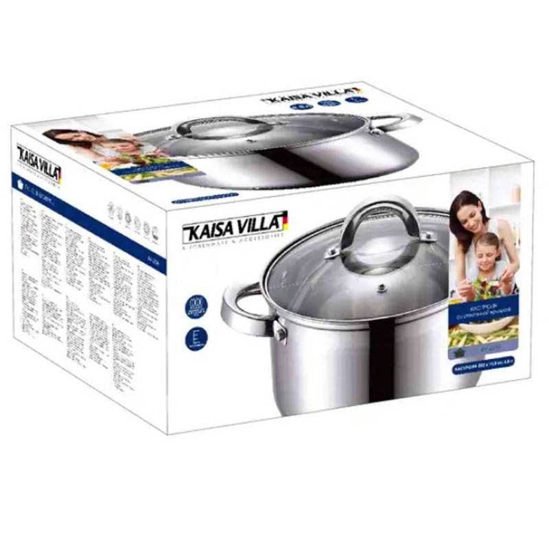 IE-54460-P/KV-2247 INDUCTION STAINLESS STEEL CASSEROLE WITH LID 7.9L