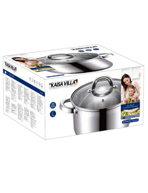 IE-54460-P/KV-2247 INDUCTION STAINLESS STEEL CASSEROLE WITH LID 7.9