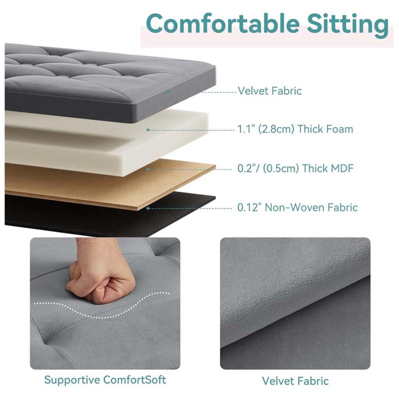 MD-32481 FOLDING STORAGE STOOL 76X38X38 CM