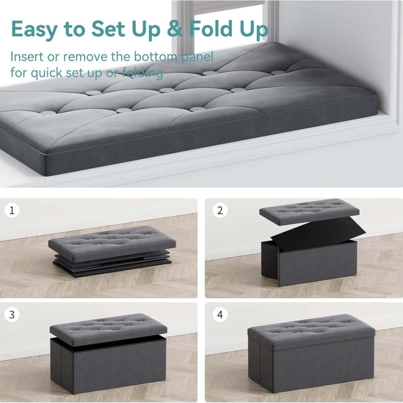 MD-32481 FOLDING STORAGE STOOL 76X38X38 CM