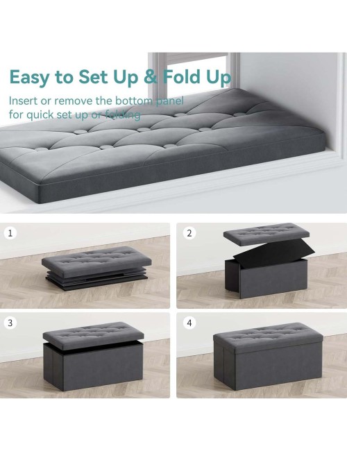 MD-32481 FOLDING STORAGE STOOL 76X38X38 CM