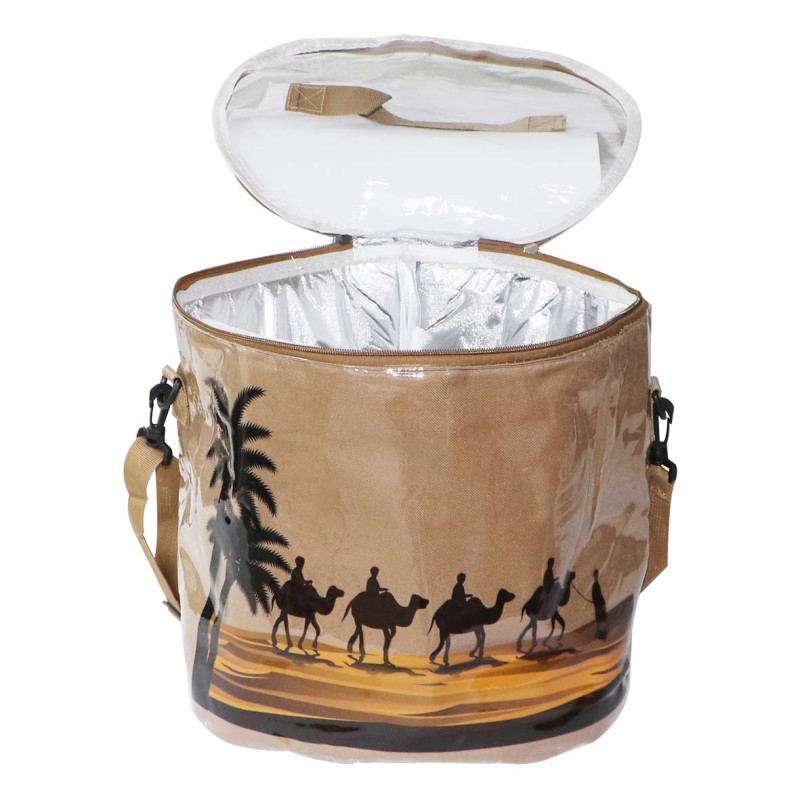 MD-33351 PICNIC BAG DESERT SAND CAMEL PRINT LARG LUNCH BAG