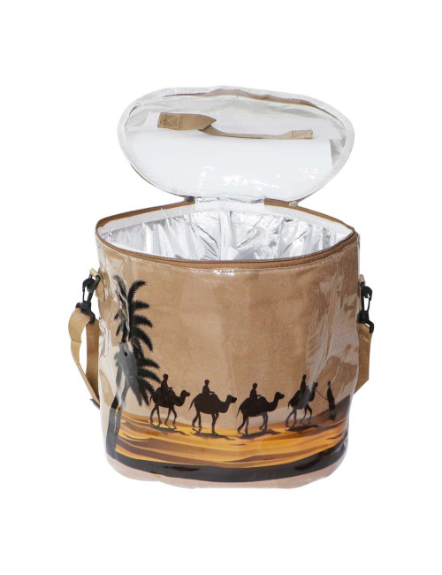 MD-33351 PICNIC BAG DESERT SAND CAMEL PRINT LARG LUNCH BAG