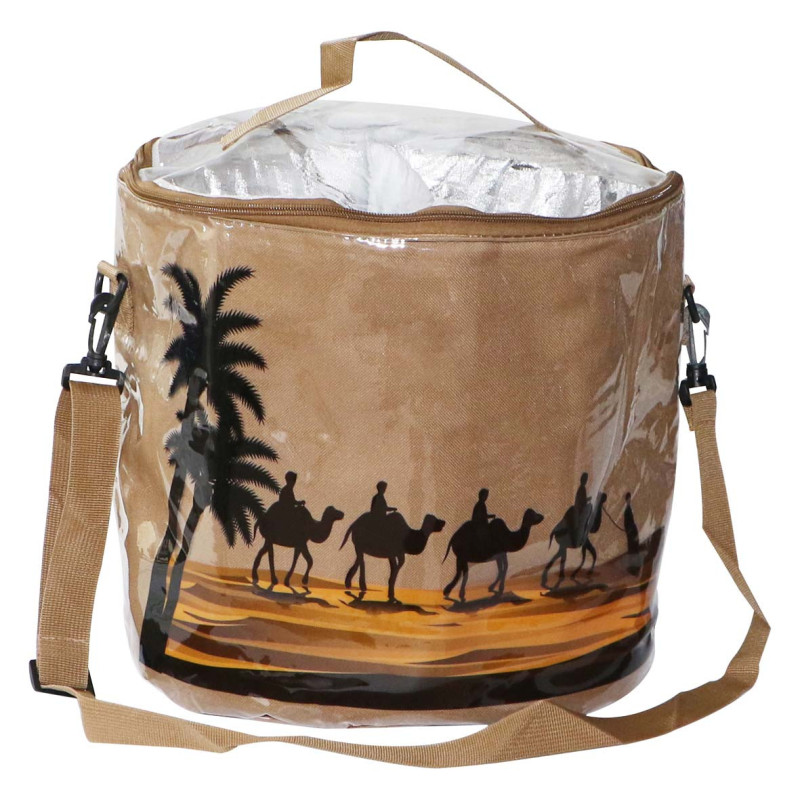 MD-33351 PICNIC BAG DESERT SAND CAMEL PRINT LARG LUNCH BAG