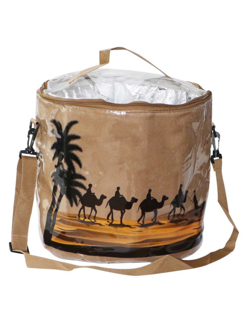 MD-33351 PICNIC BAG DESERT SAND CAMEL PRINT LARG LUNCH BAG