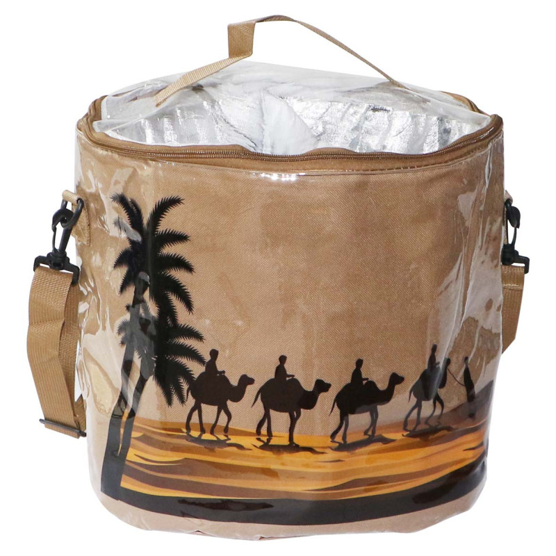 MD-33351 PICNIC BAG DESERT SAND CAMEL PRINT LARG LUNCH BAG