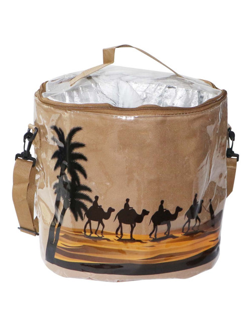 MD-33351 PICNIC BAG DESERT SAND CAMEL PRINT LARG LUNCH BAG