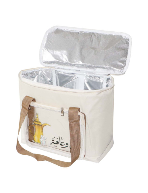 MD-33402 شنطة نزهة عازلة قماش كريمي أبيض