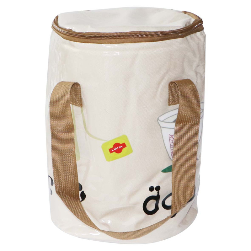 MD-33595 شنطة نزهة دائرية عازلة قماش كريمي ابيض
