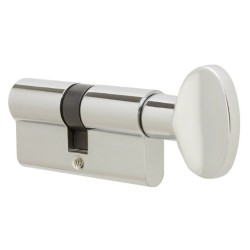 BATHROOM DOOR CYLINDER WITHOUT KEY CHROME 70 MM