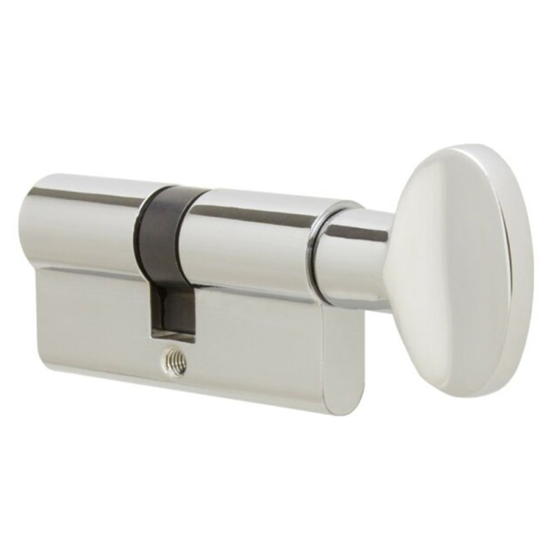 BATHROOM DOOR CYLINDER WITHOUT KEY CHROME 70 MM
