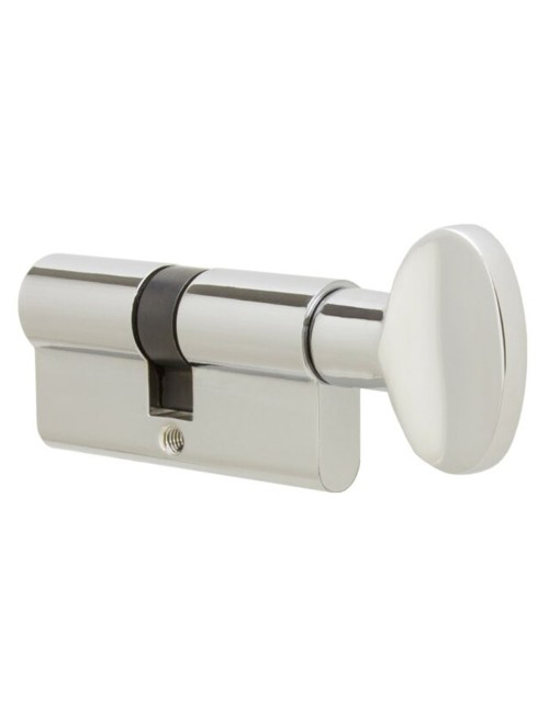 BATHROOM DOOR CYLINDER WITHOUT KEY CHROME 70 MM