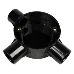 ELECTRIC ROUND BOX 3 WAY x 3/4" BLACK