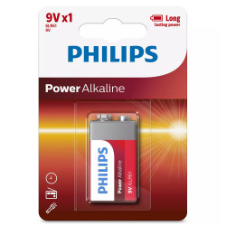 PHILIPS BATTERY ALKALINE 9V 1PCS 6LR61P1B/97