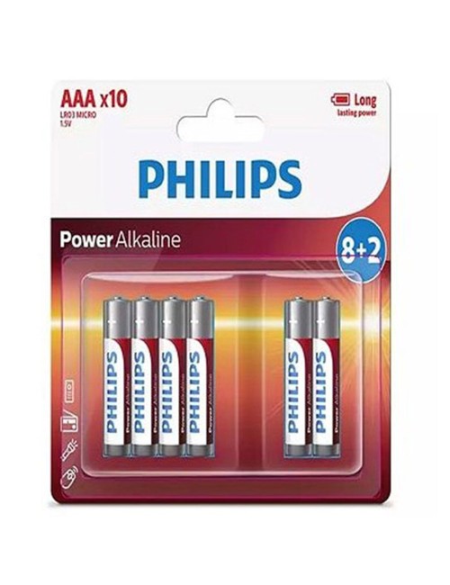 PE230 فيلبس بطاريات ألكالين (8+2 حبة) (AAA)