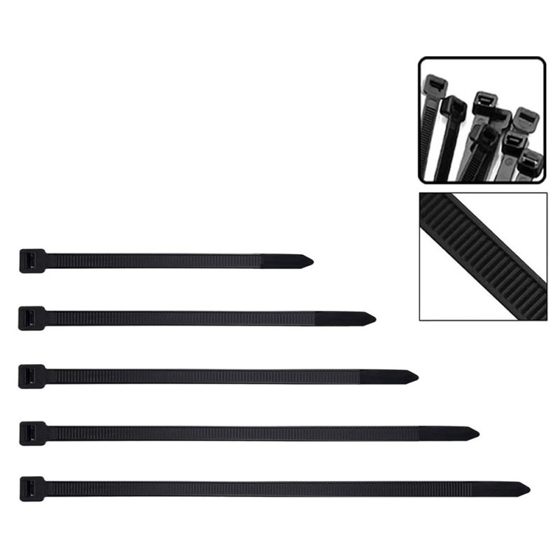 JAS NYLON CABLE TIE BLACK 4.8 X 250 MM 100PCS