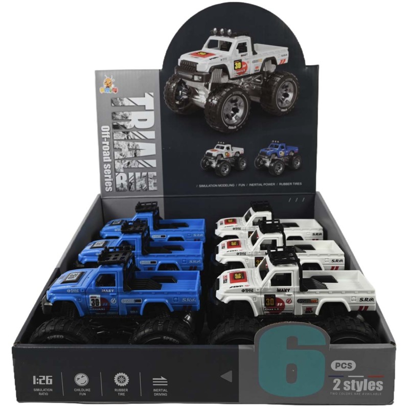989-1/989-8 friction big-foot climbing pickup truck, 6 pcs / display