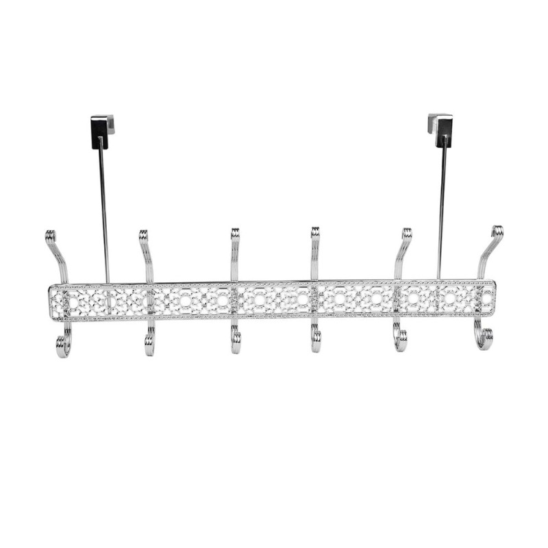 Stainless Steel Nail-Free 6 Hooks Door Hanger