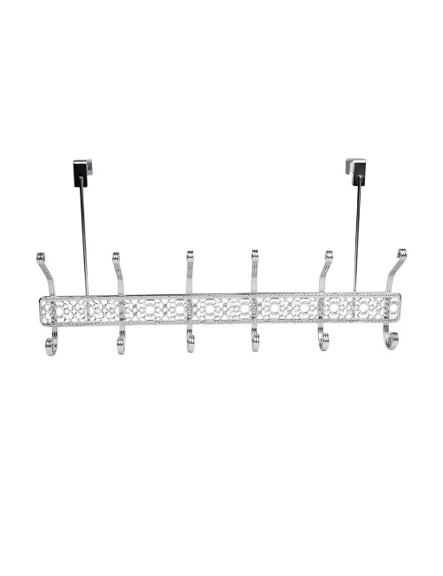 Stainless Steel Nail-Free 6 Hooks Door Hanger